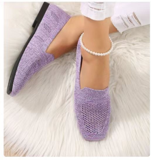 Judith – Flache Damenpumps aus veganem Leder mit quadratischer Zehenpartie