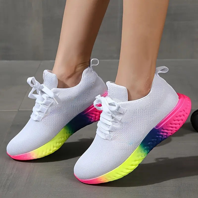 Sandra – Schnürschuhe mit Regenbogensohle