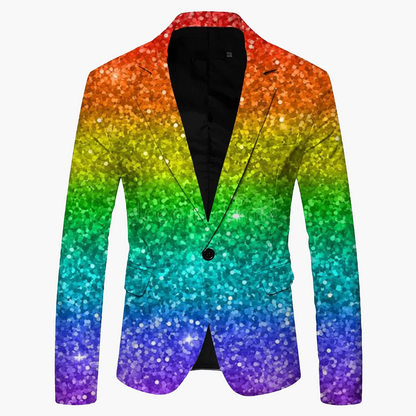 Men's Blazer Slim Fit Modern Business & Party Jacket – Stylish One-Button Jacket for Festive Occasions