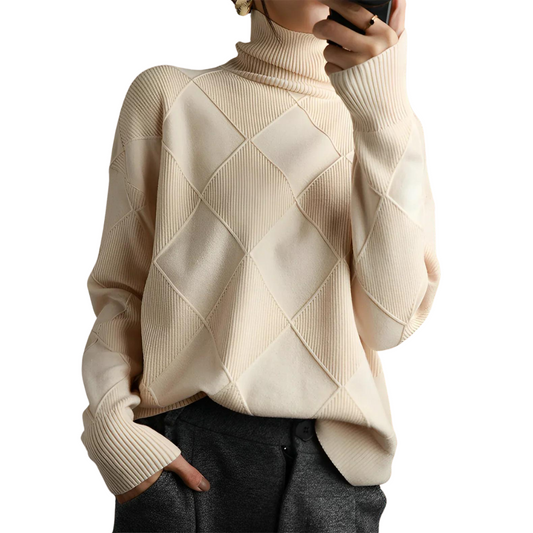 Jane – Gemusterter Rollkragenpullover