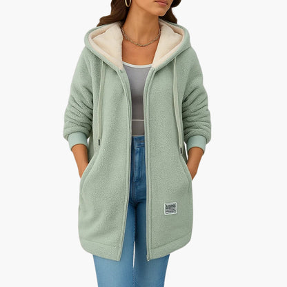 Damen Fleecejacke Kapuzenmantel Freizeit Elegant – Warm & Stilvoll für Herbst und Winter