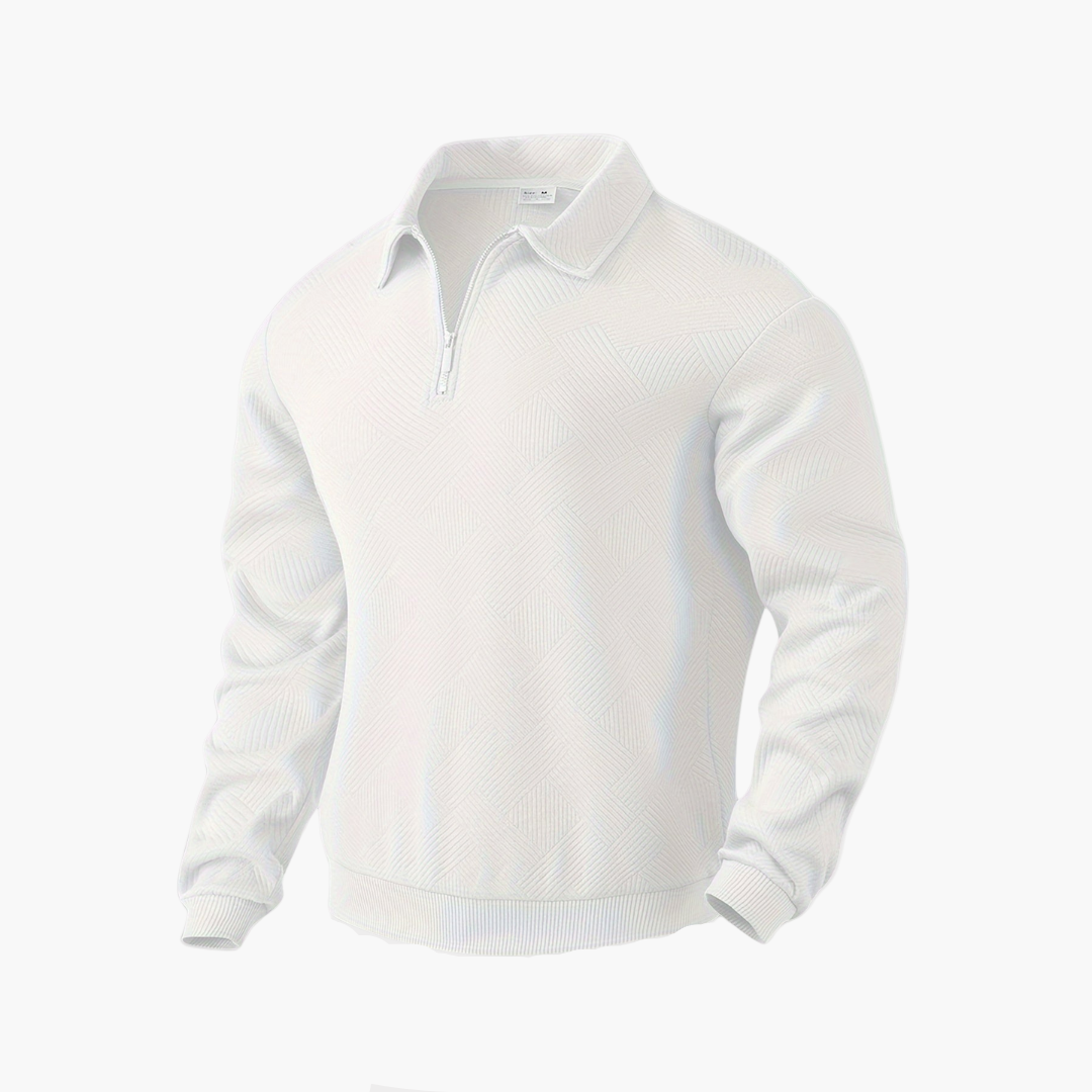 Men's Vintage Sweatshirt with Zipper – Geometric Pattern, Fashionable & Versatile