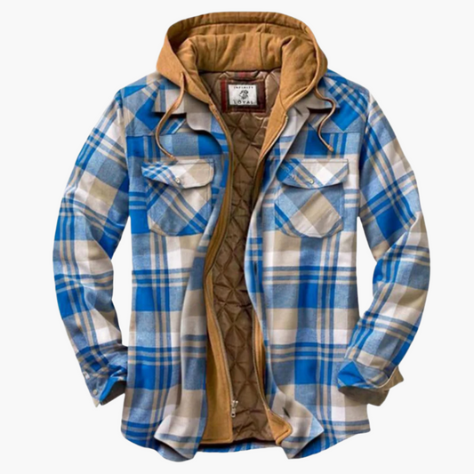 Herren Flanelljacke mit Kapuze – Klassischer Holzfäller-Look, Gefüttert & Vielseitig für Outdoor und Alltag
