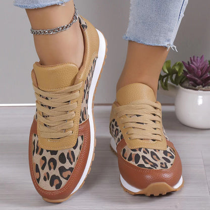 Denise – Leopard Damen Sportschuhe mit Schnürung