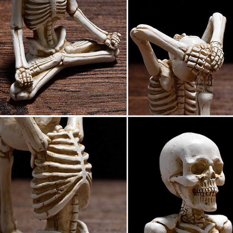 Halloween decorative figure yoga skeleton – funny skeleton figures for Halloween parties & spooky decorations
