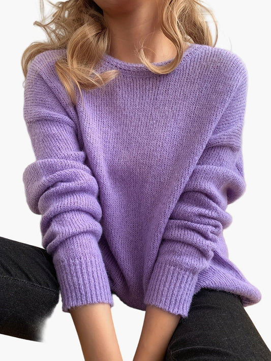 Damen Strickpullover mit Rundhalsausschnitt – Eleganter Freizeit-Look für jede Jahreszeit