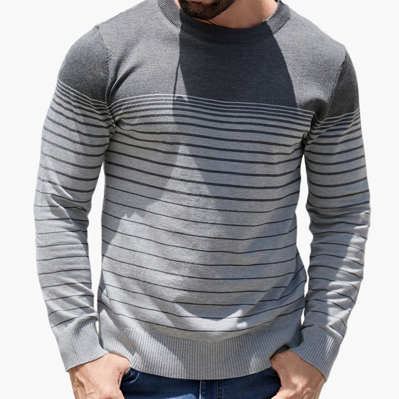 Men's Sweater Casual Stripe Pattern Long Sleeve – Stylish for Everyday and Leisure