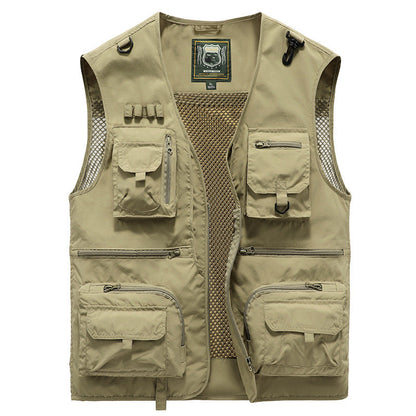 Men's Outdoor Vest with Many Pockets – Breathable Utility Vest for Camping, Fishing, Hiking & Adventure