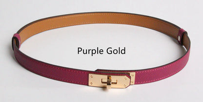 Shirley – Hochwertiger Damen-Gürtel aus veganem Leder mit 1,8 cm Breite und goldenem Detail