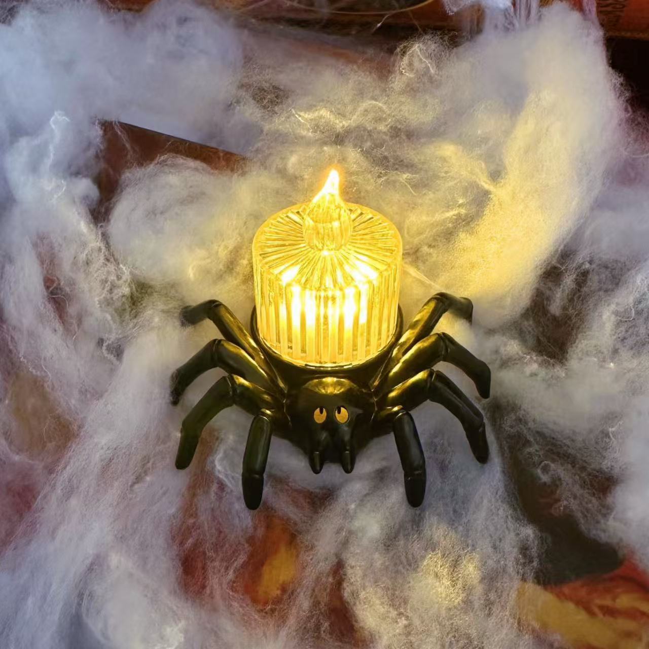 Halloween spider candle lamp for spooky decorations and parties