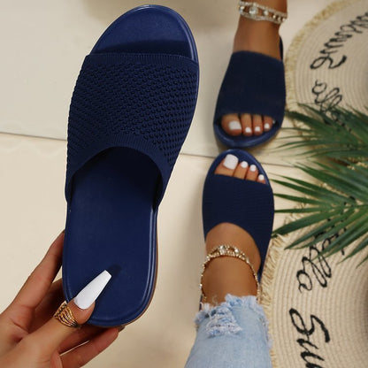 Alison – Fashionable flying woven wedge sandals with soft sole