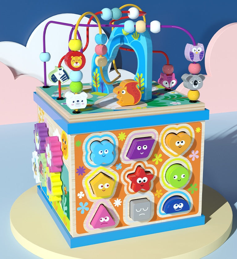 Multifunktionales Motorikspielzeug Lernwürfel für Kinder – Alphabet, Tiere, Formen & Zahlen – Pädagogisches Spielzeug