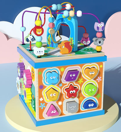 Multifunktionales Motorikspielzeug Lernwürfel für Kinder – Alphabet, Tiere, Formen & Zahlen – Pädagogisches Spielzeug