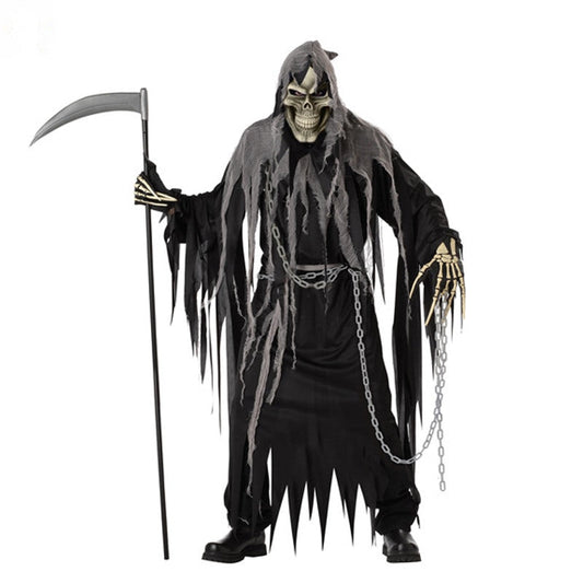Halloween Grim Reaper Costume for Adults – Creepy Skeleton Outfit for Halloween Party & Decoration