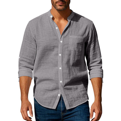 Mark – Langärmliges Casual-Hemd mit Stehkragen und Taschen für Herren