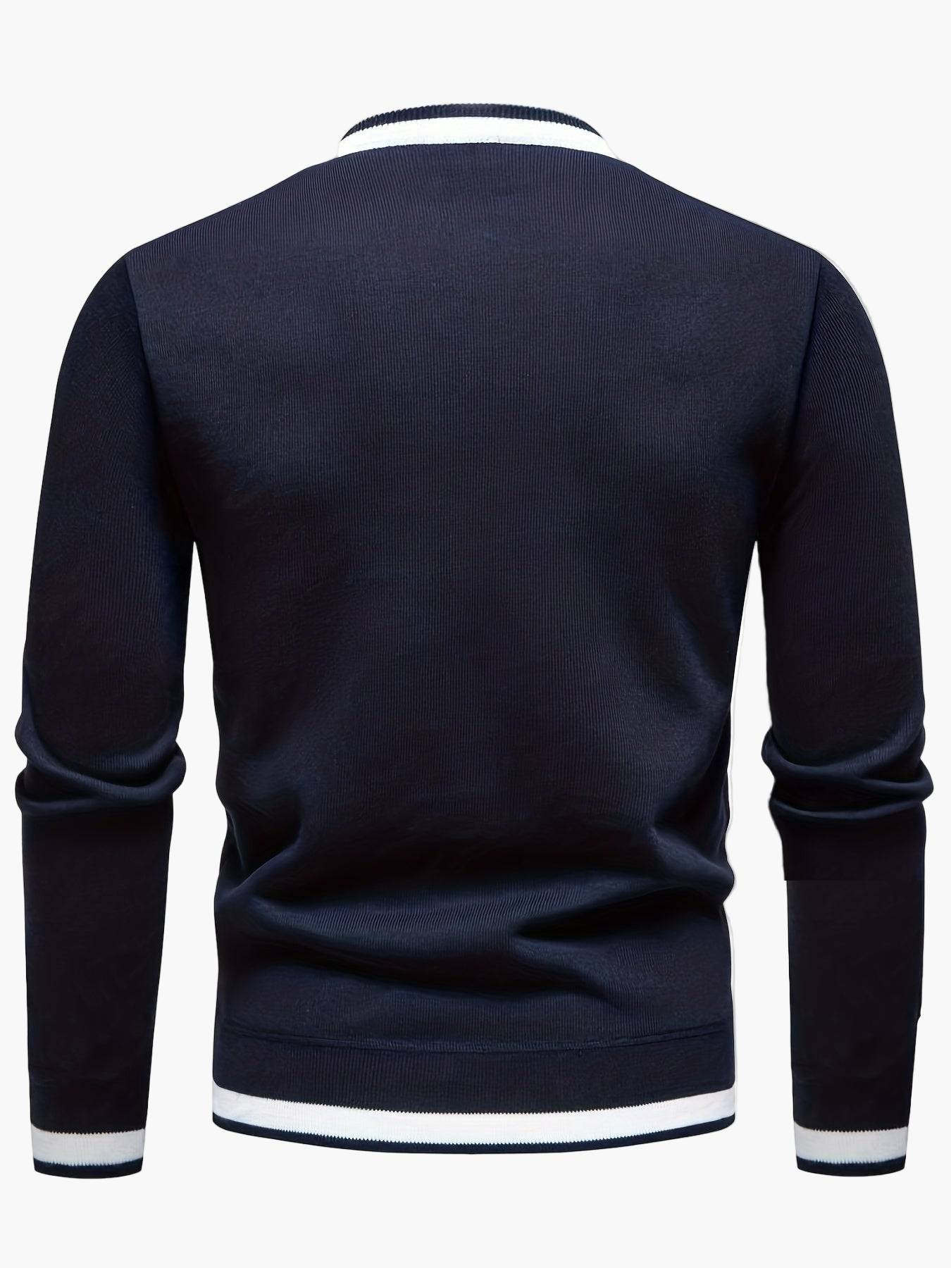 Men's Sweater in Casual Style with Stripe Details – Perfect for Autumn and Winter, Ideal for Leisure and Going Out