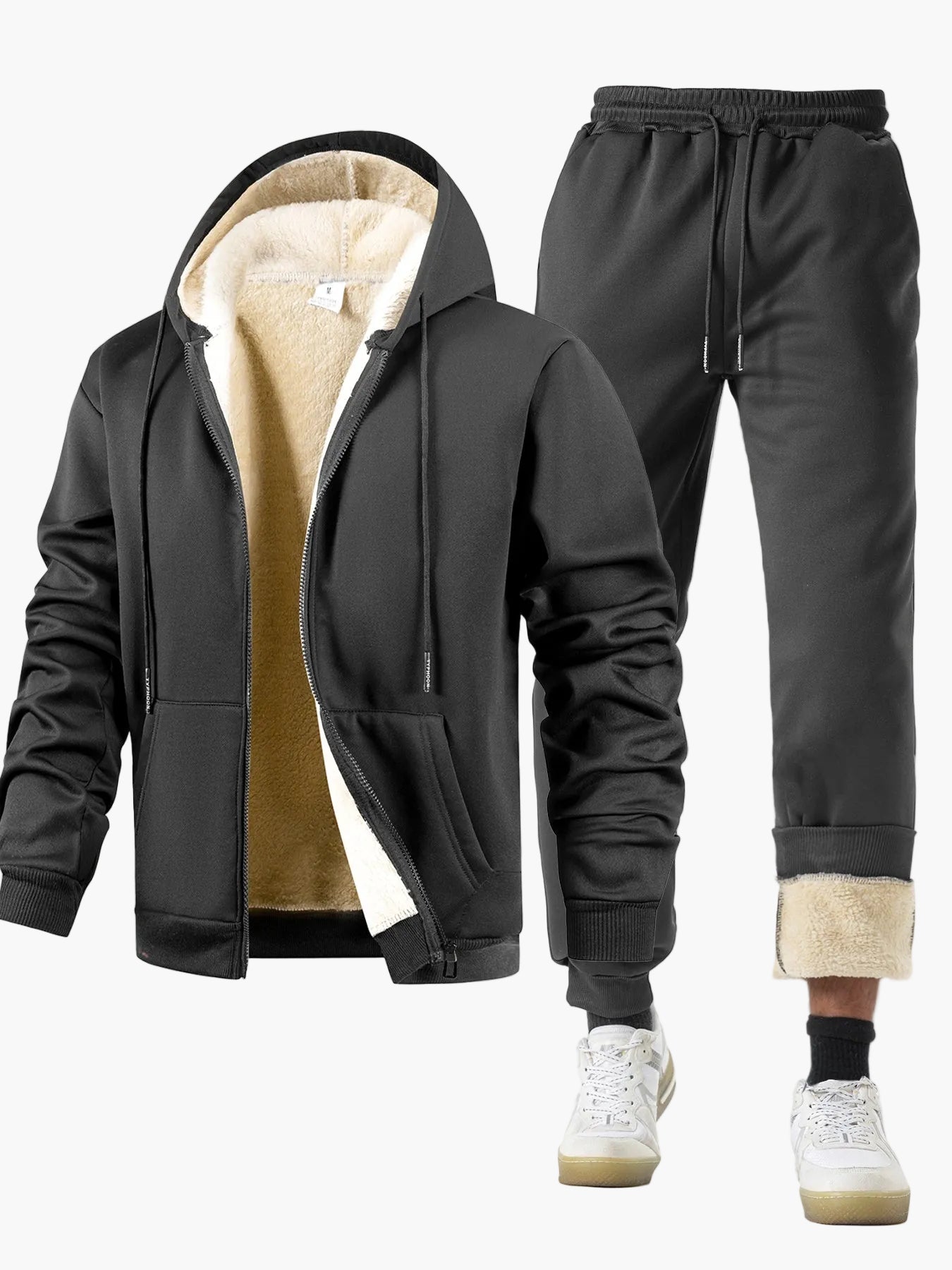 Herren Freizeit Trainingsanzug Set Kapuzenjacke und Jogginghose – Winter Warmer Style