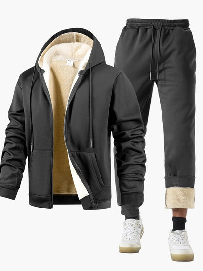 Herren Freizeit Trainingsanzug Set Kapuzenjacke und Jogginghose – Winter Warmer Style