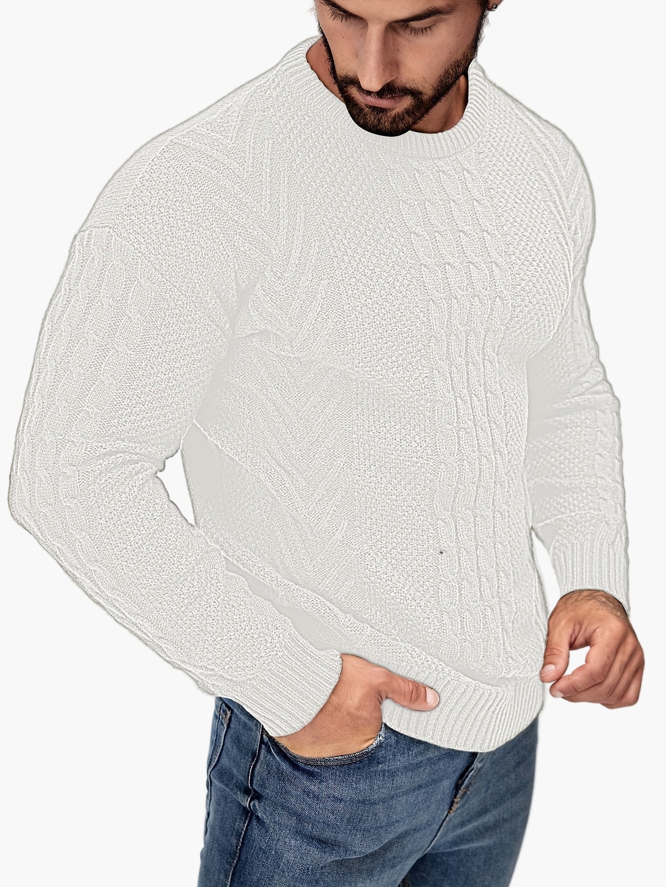 Men's knitted sweater in casual style – fashionable leisure sweater for autumn and winter