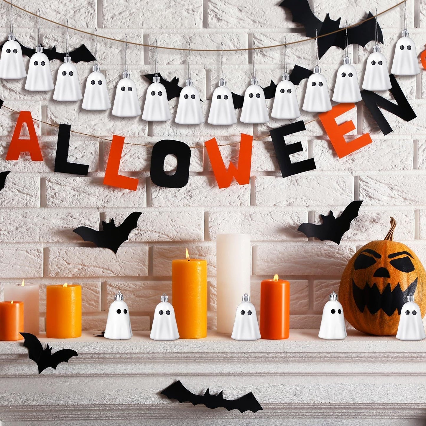 Halloween ghost tree ornaments – decoration set for spooky Halloween parties and home