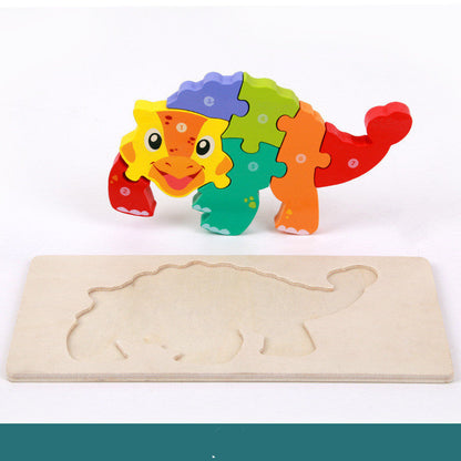 Kinder 3D Dinosaurier Holzpuzzle – Lernspielzeug & Motoriktraining