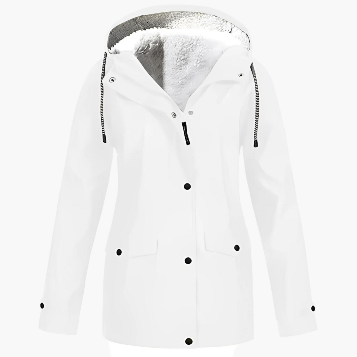 Women's Winter Rain Jacket with Fleece Lining – Waterproof Outdoor Jacket for Cold Days