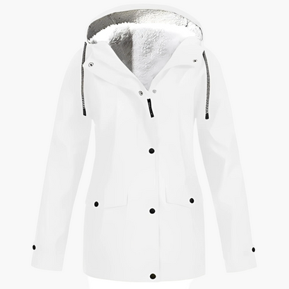 Women's Winter Rain Jacket with Fleece Lining – Waterproof Outdoor Jacket for Cold Days