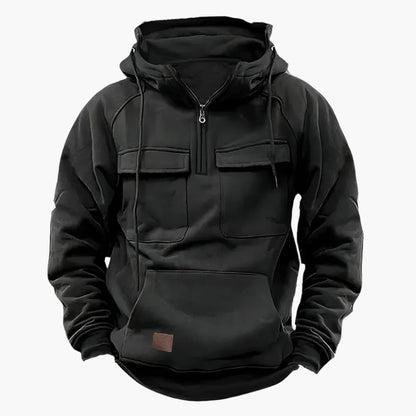 Men's Winter Hoodie with Zipper – Comfortable Military Style for Outdoor & Leisure