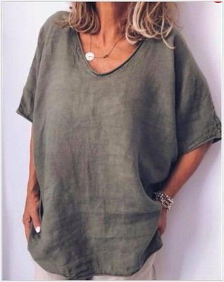 Damen Sommer bluse Locker Casual Oberteil Freizeit