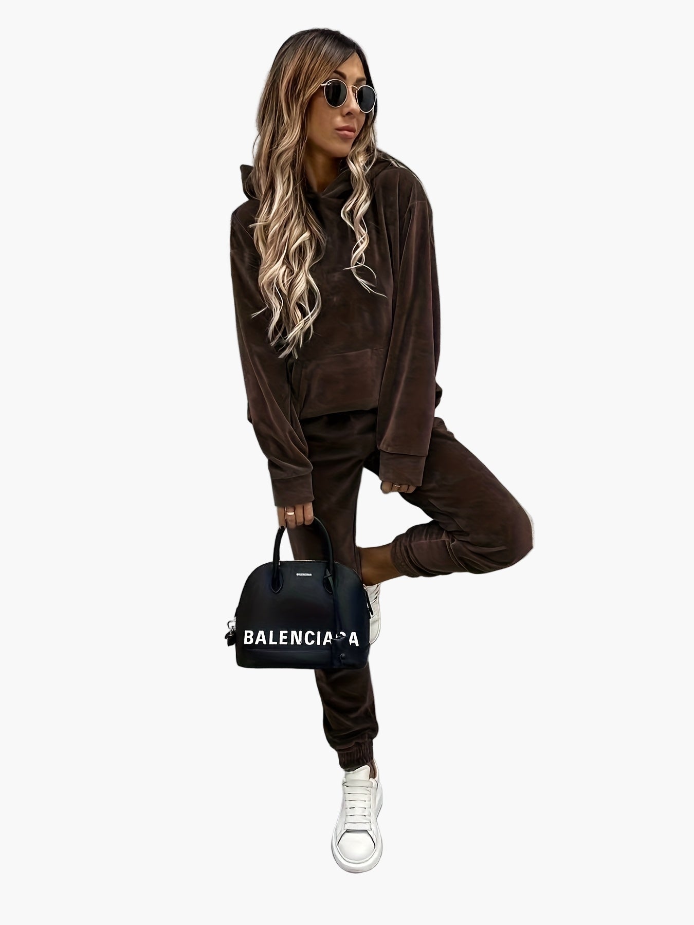 Women's casual tracksuit set with hoodie and jogging pants – Casual street style for everyday and travel