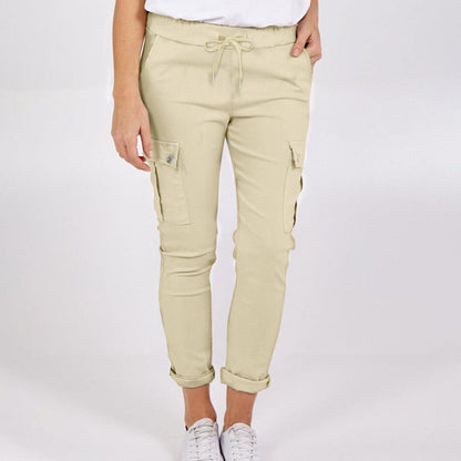 Joanne – Lässige Damen-Cargohose mit Taschen und Kordelzug