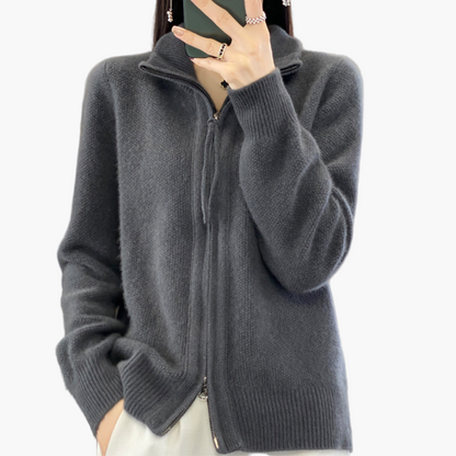 Damen Strickjacke mit Reißverschluss – Klassischer Stil für Büro und Freizeit