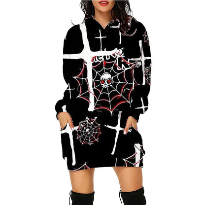Women's Halloween Hoodie Dress – Funny Costume for Party, Decoration & Trick-or-Treat