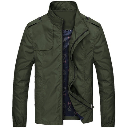 Men's casual jacket slim fit with stand-up collar – fashionable transitional coat for everyday & outdoor