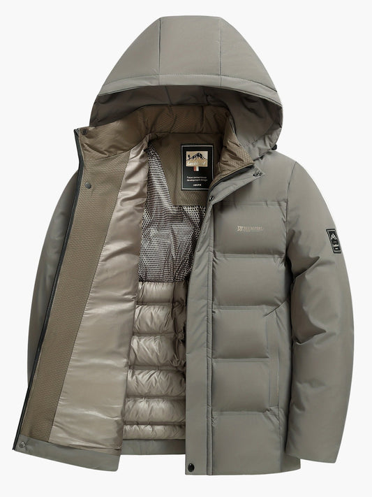 Herren Daunenjacke mit Kapuze – Winter Outdoor Steppjacke für Freizeit & Alltag