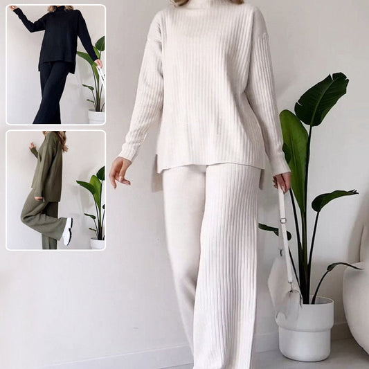 Julia – Lässiges Strickanzug mit losem, gespaltenem Design und langen Ärmeln