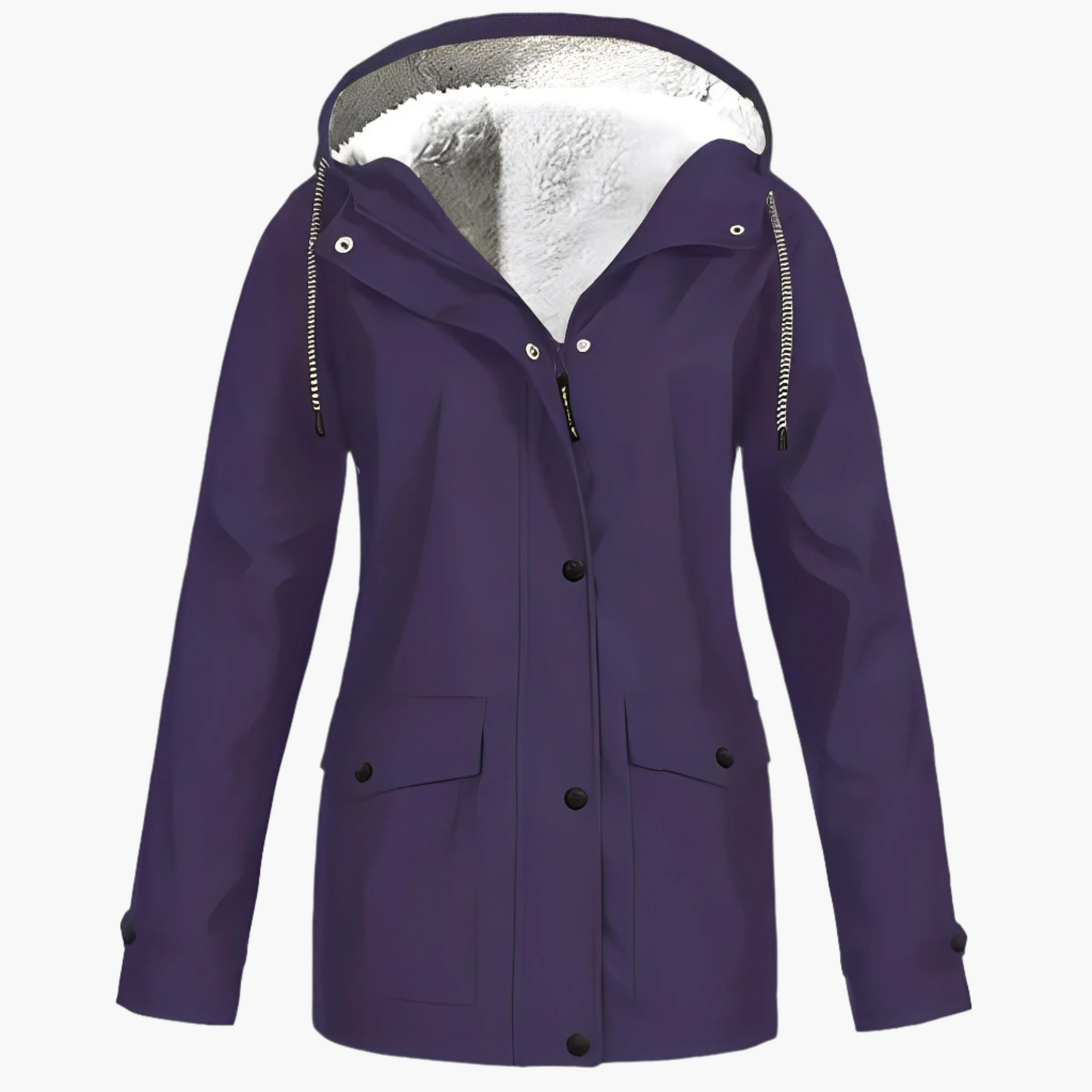 Women's Winter Rain Jacket with Fleece Lining – Waterproof Outdoor Jacket for Cold Days