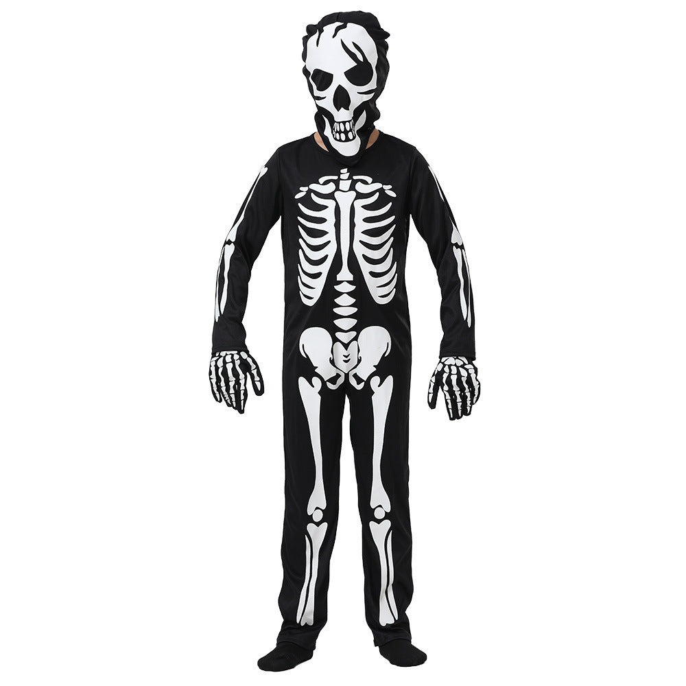 Halloween Children's Skeleton Costume – Glowing Full-Body Outfit for Spooky Fun and Party