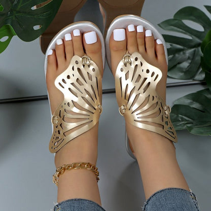Lily – Flache Damensandalen mit Schmetterlingsdesign