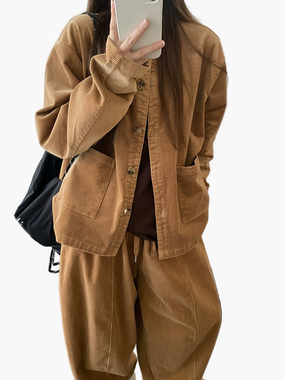 Damen Oversized Anzug Zweiteiler Set – Eleganter Freizeit-Look für Herbst und Winter