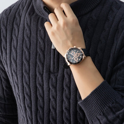 Men's knitted sweater with cable pattern and stand-up collar – fashionable casual style for autumn and winter