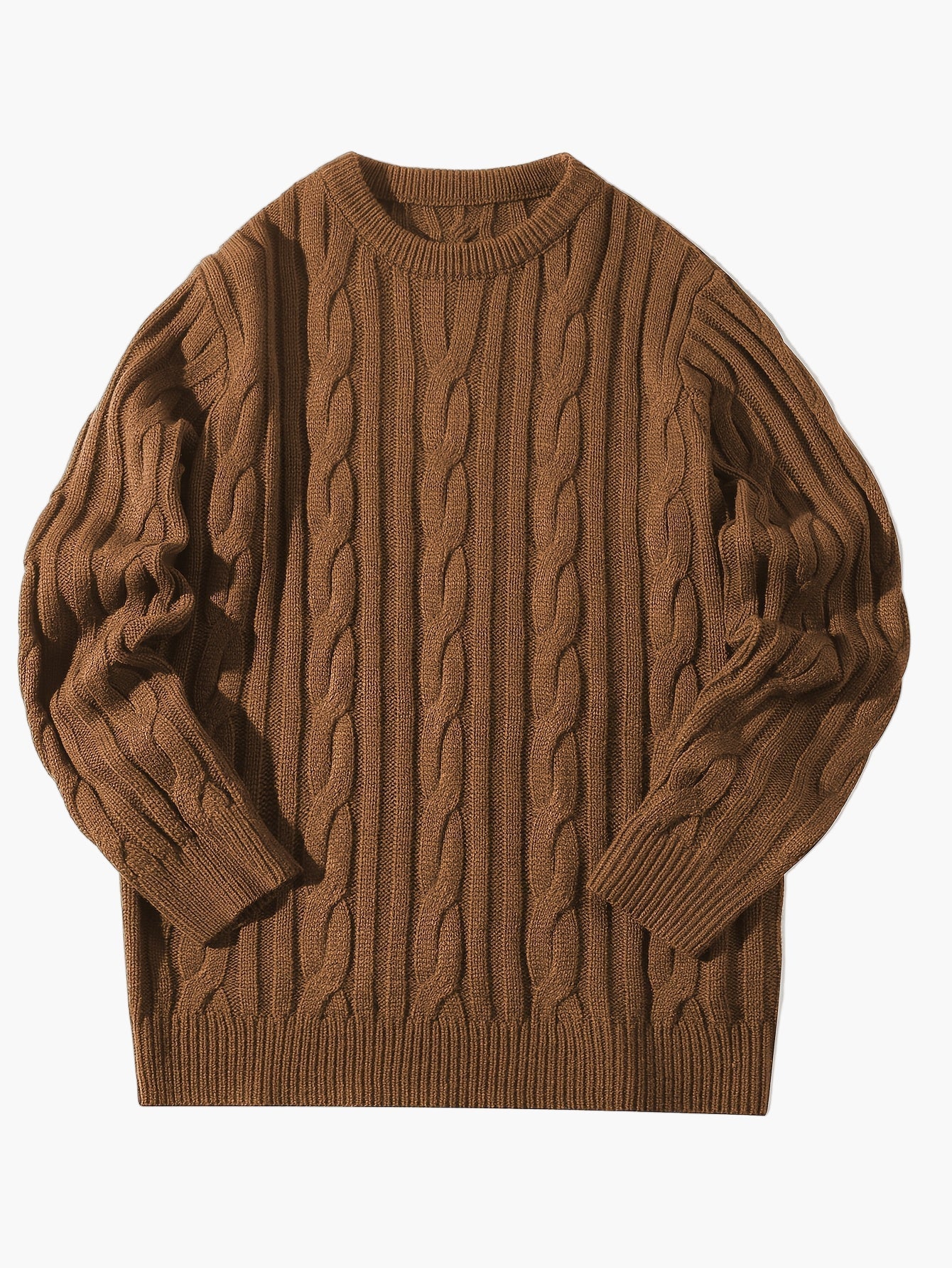 Men's Cable Knit Sweater – Fashionable Casual Look for Autumn and Winter