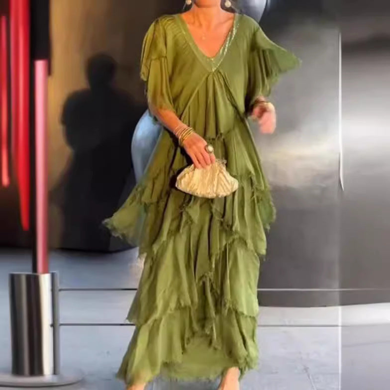 Michelle – Lässiges Slim-Fit Einfarbiges Pulloverkleid