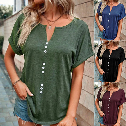 Andrea – Sommerbluse mit Knopfdesign