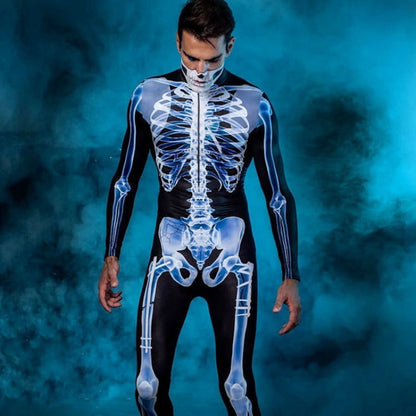 Halloween full-body skeleton costume for women and men – perfect for horror parties & carnival