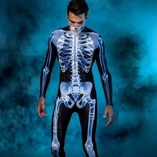 Halloween full-body skeleton costume for women and men – perfect for horror parties & carnival