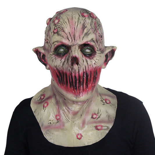 Halloween Unisex Latex Mask – Creepy "Deadly Silence" Vampire Party Mask for Adults