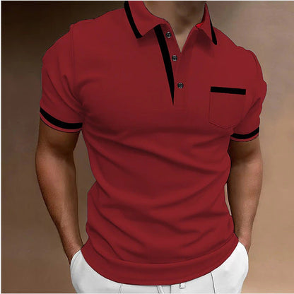 Men's Slim Fit Casual Polo Shirt – Modern Polo Shirt with Contrast Details for Everyday & Leisure