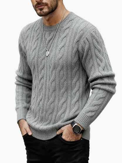 Men's Cable Knit Sweater – Fashionable Casual Look for Autumn and Winter