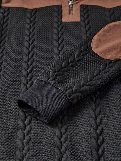 Men's knitted sweater with zipper and teddy collar – fashionable casual look for autumn and winter